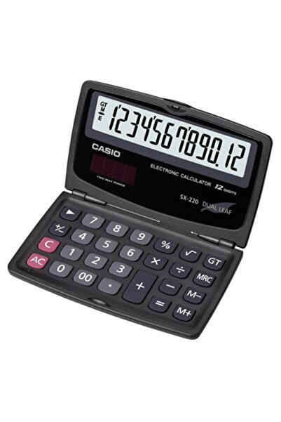 Casio 2/SX-220 12 Hane Cep Tipi Kapaklı Hesap Makinesi