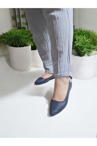 GokceKundura06 Women's Real Leather Back Open Tassel Design Home, Office Ballet Flats