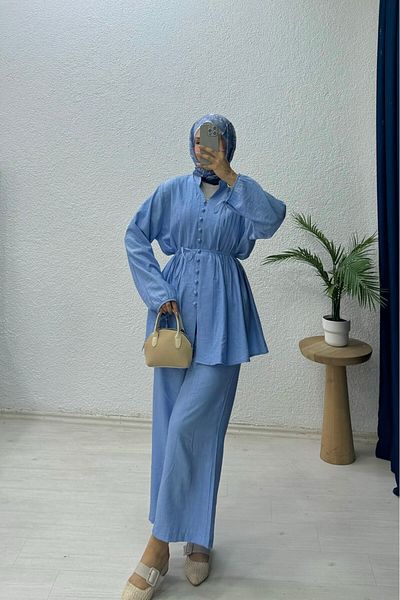 lurex moda Binding Detailed Set with Buttons