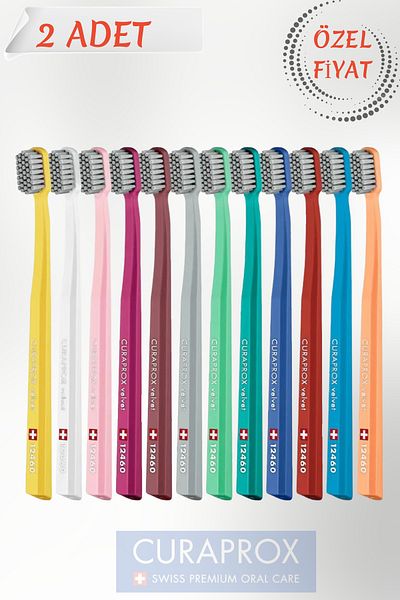 Curaprox Velvet Cs 12460 Soft Precision Care - 12.460 Kilos - Bristle Diameters 0.08mm (2 Pcs Brush)