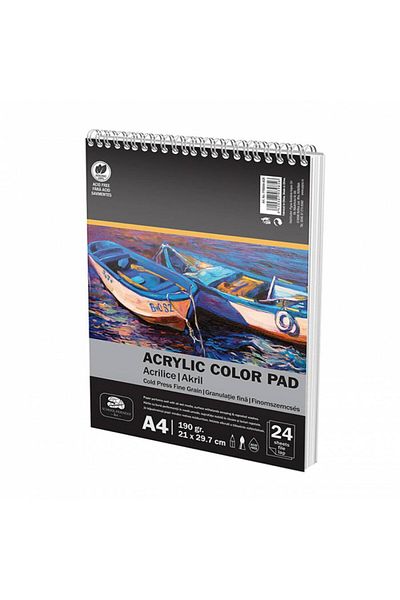 PIGNA Drawing Pad, A4, Acrylic Colors, 190g, 24 Files