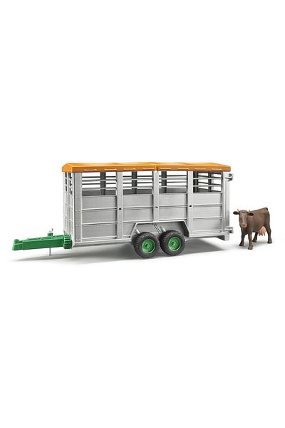 Bruder Remorca transport animale cu figurina vaca, Bruder 02227