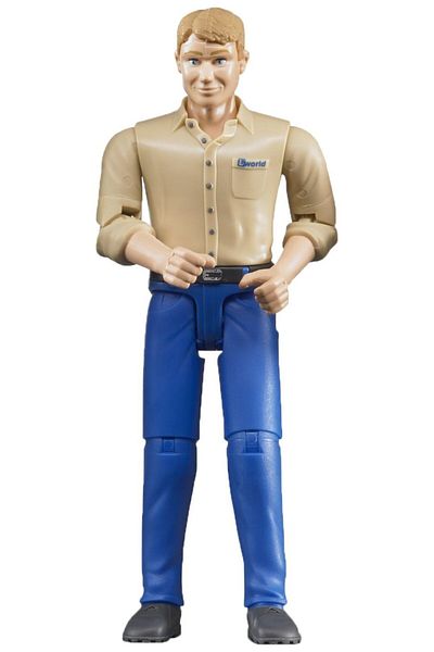 Bruder Man figurine with beige shirt, Bruder bworld 60006