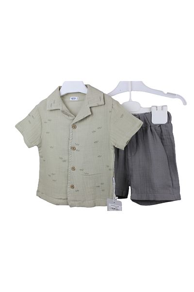 Bebezade Linen Shirt Shorts Set Baby Linen Set