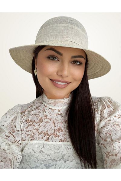 Confortino Luxury linen sun hat with bow - ONE SIZE, ADJUSTABLE