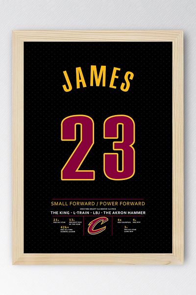 Saturn Lebron James Jersey Framed Painting - Nba Cleveland Cavaliers Jersey
