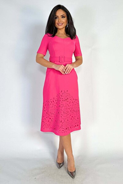 WildFashion Κομψό/άνετο μακρύ βαμβακερό φόρεμα με τύπωμα με κοψίματα στο κάτω...