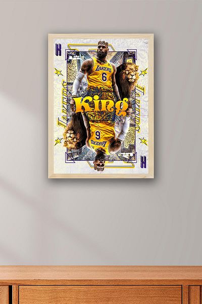 Saturn Lebron James Framed Painting - Basketball Nba Poster Painting