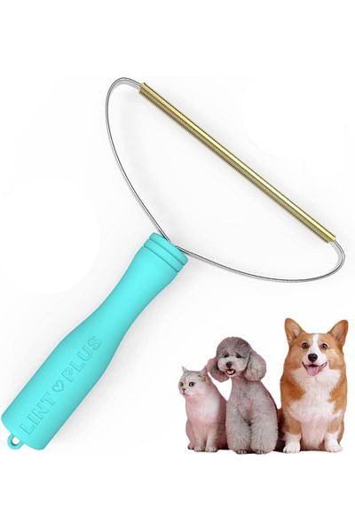 OneChois Lint/Pet Hair Brush, Plastic/Metal, Silver/Blue/Gold