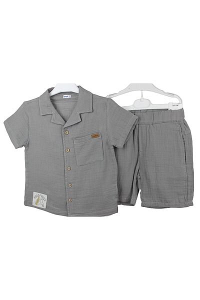 Bebezade Muslin Fabric Shirt Shorts Set Children's Muslin Set