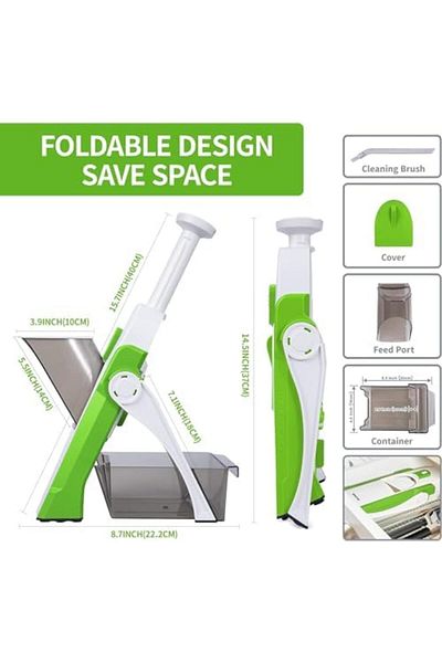 MARKQ Vegetable Chopper 4 Modes Mandoline Food Slicer To Julienne Cubes Veggies Adjustable Thickness