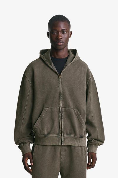 Bershka Faded-effect piqué sweatshirt with zip