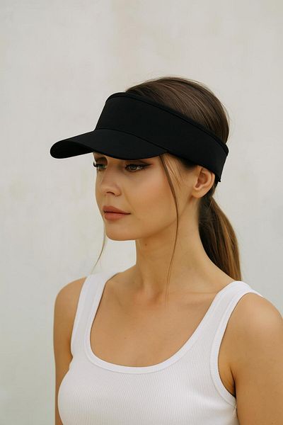 BYBÜLENT Black Extended Visor Peak Outdoor Hat - Sunscreen Stylish Headgear
