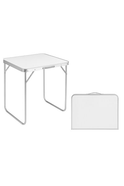 zola Masuta turistica pliabila, sarcina maxima suportata 20kg, cadru aluminiu, MDF, 80x60x70 cm,alb