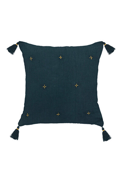 Atmosphera وسادة جامانا المزخرفة بتفاصيل شرابة مطرزة 40 × 40 سم