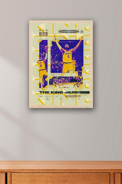 Saturn Lebron James Framed Painting - Basketball Nba Poster Painting
