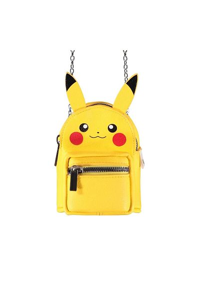 DIFUZED Geantă micro, crossbody, Pokémon Pikachu, design 3D cu urechi, lanț metalic, 16x10x10 cm, marca Difuzed