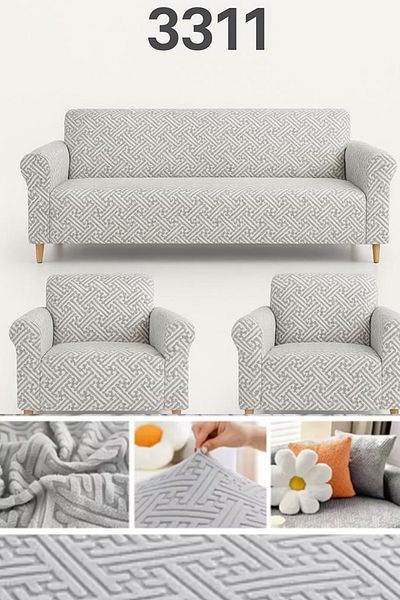 nurlan Anti Pattern Jacquard Sofa Cover, Sofa Cover Set 3311 Elastic, Washable Sofa Cover