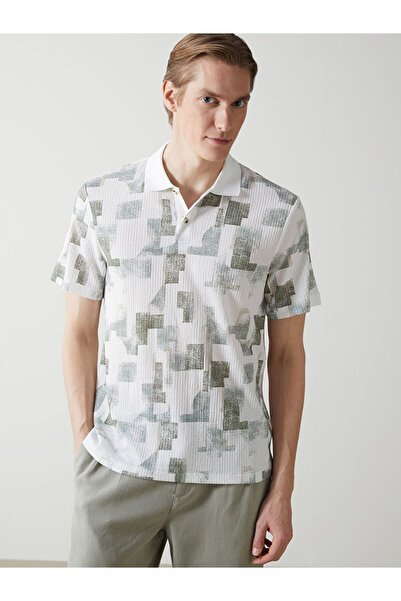 LC Waikiki Nevavm with a Difference Polo Collar Short Sleeve Patterned Men's ...