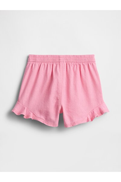 GAP Kız Bebek Açık Pembe BabyGap Chambray Volanlı Pull-On Şortlar