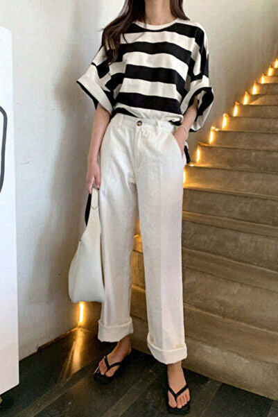 StreetWear Outlet Tricou supradimensionat din bumbac pentru femei, casual cu ...