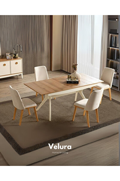 Velura Home & Living Silva Yemek Odası Takımı (Yemek Masası + 4 Adet Sandalye)
