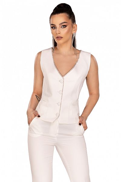 Atmosphere Fashion Short white vest
