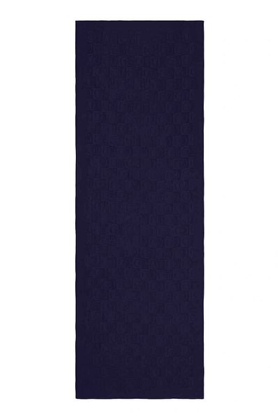 Imannoor İmannoor Checkerboard Pattern Naia Cotton Shawl Navy Blue