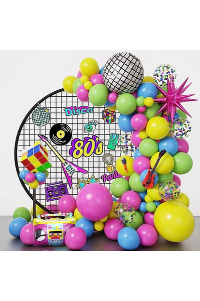 Baloane Vesele Multicolored Balloons Arcade Music Party 117 Pieces ARC170