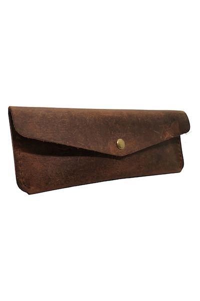 Natty Pell Etui din piele lucrat manual pentru instrumente de scris și ochelari
