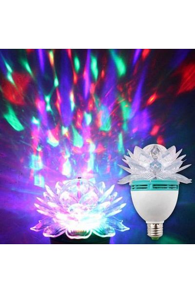OEM Lampă LED RGB rotativă 3W, Lotus, soclu E27, diametru 12cm