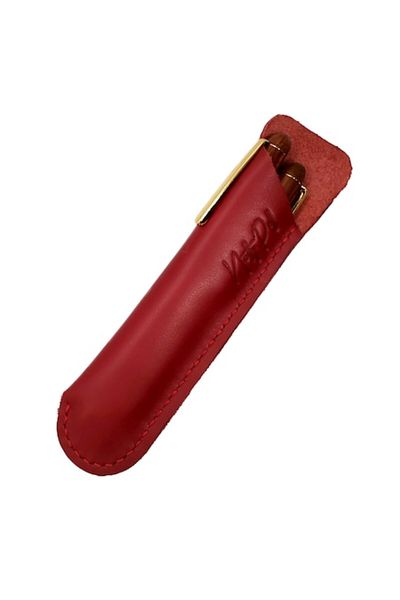 Natty Pell Etui Natty Pell for 1 or 2 Writing Instruments, Handmade Leather, Red