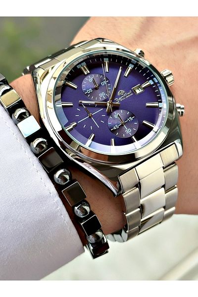Bentini Men's Wristwatch – Multifunctional, Waterproof, Steel Band, 2 Years Warranty + Bracelet Gift