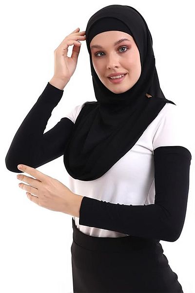 MAROKEN Mâneci Hijab Lycra neagră Tesatura respirabilă Hijab Body Bumbac pieptănat Mâneci de rugăciune Protector pentru brațe