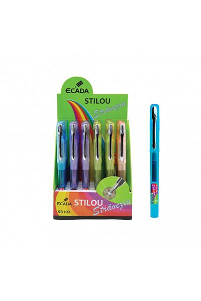 Ecada Fountain Pen, Transparent Model, Plastic Body, Multicolor