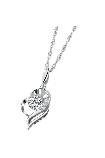 OEM LĂNȚIȘOR ȘI PANDANTIV INIMIOARĂ DIN ARGINT 925 ȘI DIAMANT ZIRCONIU CRISTALIN