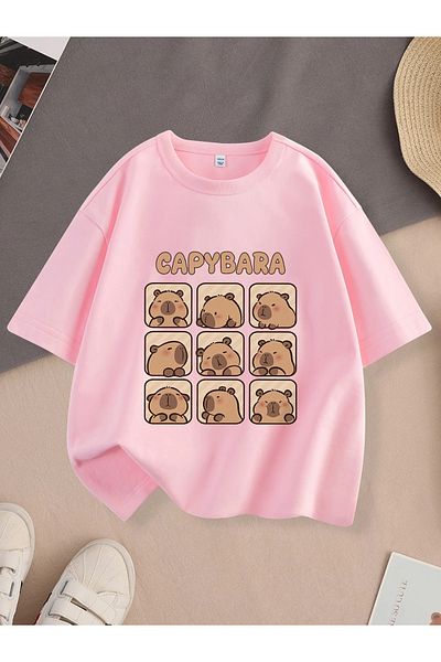 Touz Moda Capybara Kids Design Unisex Oversize T-Shirt
