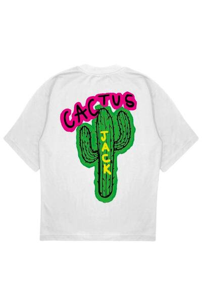 SVART WEAR Μπλουζάκι CACTUS oversized ΛΕΥΚΟ