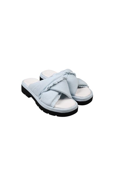 Lady Mia Modiva Women's Twisted Detailed Denim Slippers