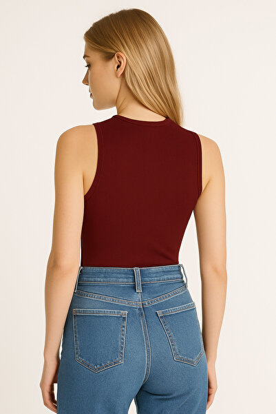 KHAB PREMİUM Thick Strap Ribbed Basic Women's Tank Top