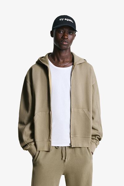 Bershka Faded-effect piqué sweatshirt with zip