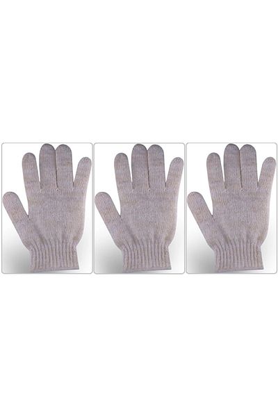 Derma Naturel Therapy Pure Wool Fingered Bath Glove T-478 (Set of 3)