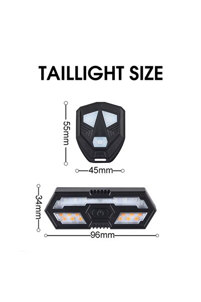 Schulzz Uzaktan Kumandalı Bisiklet Stop Lambası – LED Sinyalli, Su Geçirmez, USB Şarjlı, Alarm Sesli