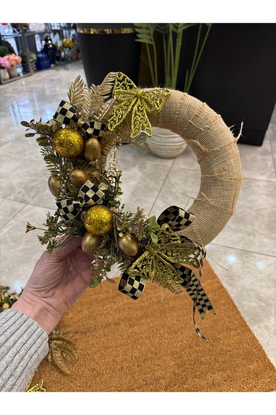 TASARIMHMODA Χρυσό Λεπτομερές Στολίδι Πόρτας