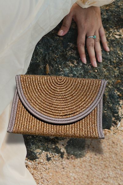 SOFT Straw Clutch Bag with Mink Edge – Handheld, Summer Model
