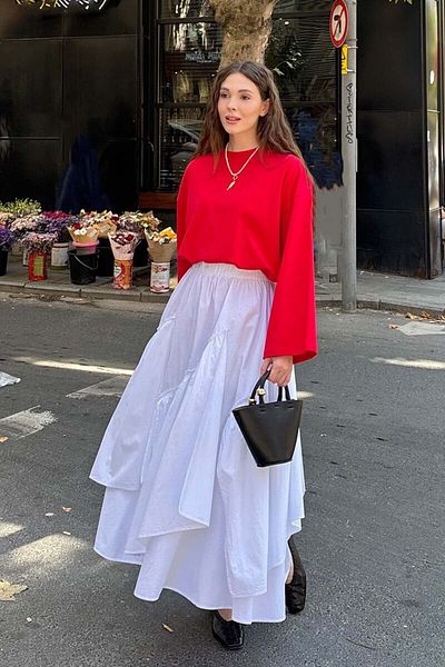 Ceylan Otantik Λευκή φούστα Bohemian Cotton