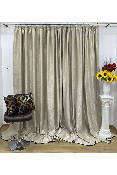 Liz Line Set of two blackout curtains, with drapery, various sizes and colors, from the "Monocrom" range by Liz Line