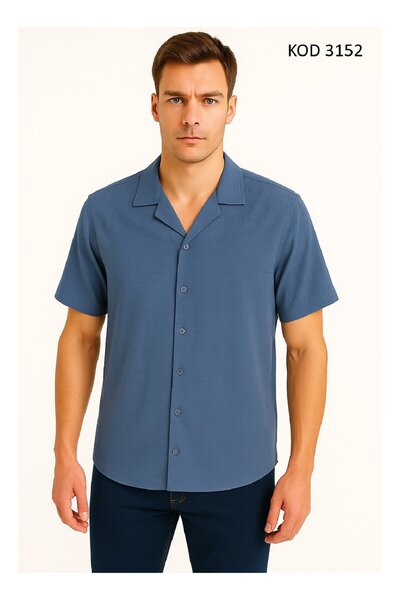 Duss Чоловіча сорочка з коротким рукавом з мусліну