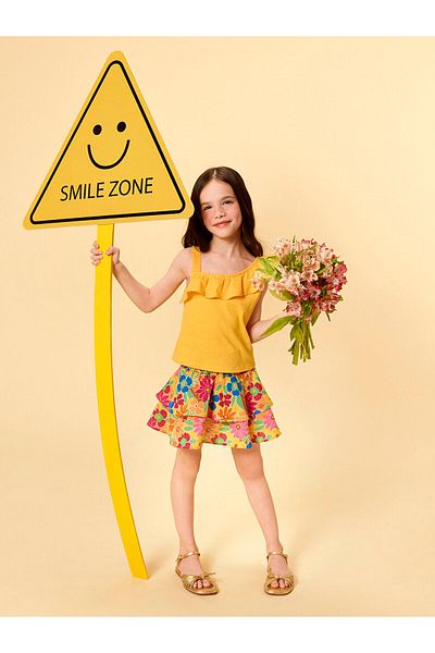 LC Waikiki Fusta florală pentru fetiță cu talie elastică