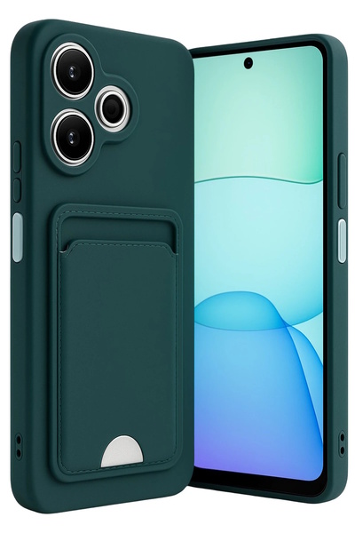 m.tk moveteck Xiaomi Redmi 13 Kılıf Kamera Ve Köşe Korumalı Kartlıklı Cüzdanl...